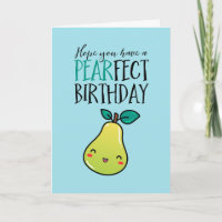 Cute Pear Fruit Pun Funny Pearfect Anniversaire