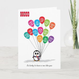 Carte Cute Penguin Birthday Card