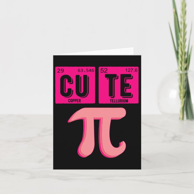Carte Cute Pie Pi Jour Cutie Math Table Périodique Pink  (Devant)