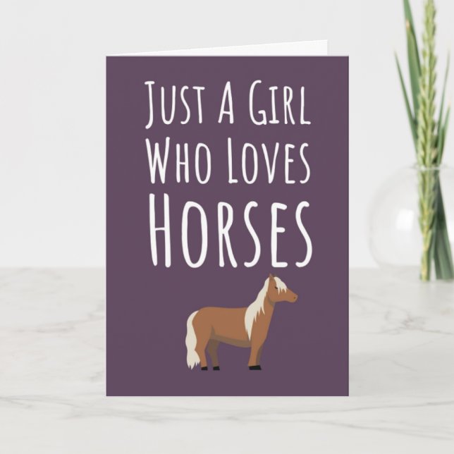Carte Cute Pink Equine Cards For Baby Girls Kids Horses (Devant)