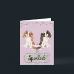 Carte Cute Pink Spoiled Puppies<br><div class="desc">What little girl wouldn't love to receive a pink card with two cute puppies on it ?</div>