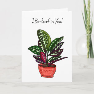 Carte Cute Plante Pun Friendship Encouragement