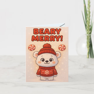 Carte Cute Polar Bear Christmas