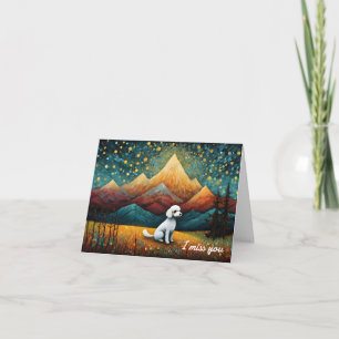 Carte Cute Poodle Mountain Forest Je Vous Manque