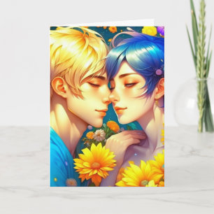 Carte Cute Pop Art Anime Couple Valentine's Day