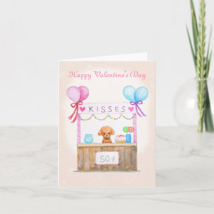 Carte Cute Puppy Kisses Booth Custom Text Valentines