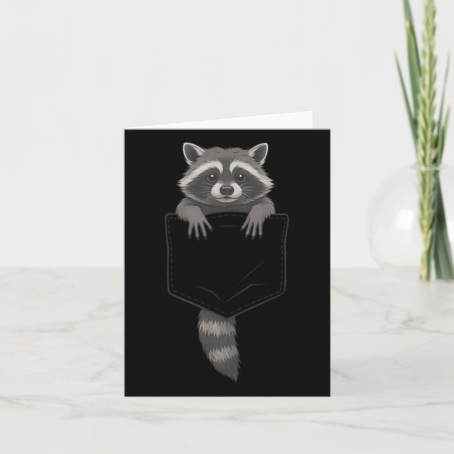 Carte Cute Raccoon Cket Drôle Pour Hommes Femmes Enfant (Devant)