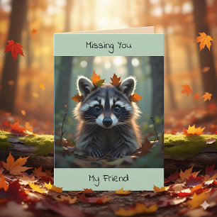 Carte Cute Raccoon   Réfléchissez à votre sujet