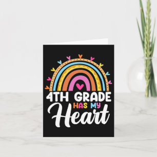 Carte Cute Rainbow 4e année a mon cœur Professeur Valent