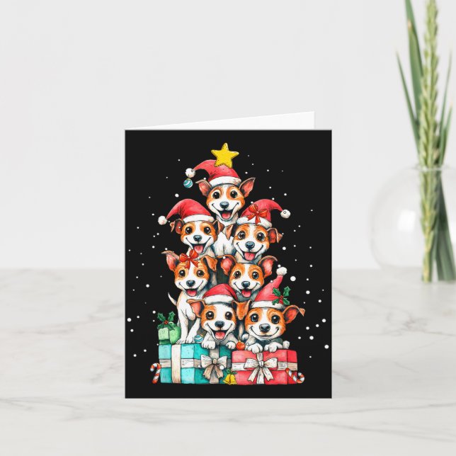 Carte Cute Rat Terrier Le Dog Christmas Tree Xmas  (Devant)