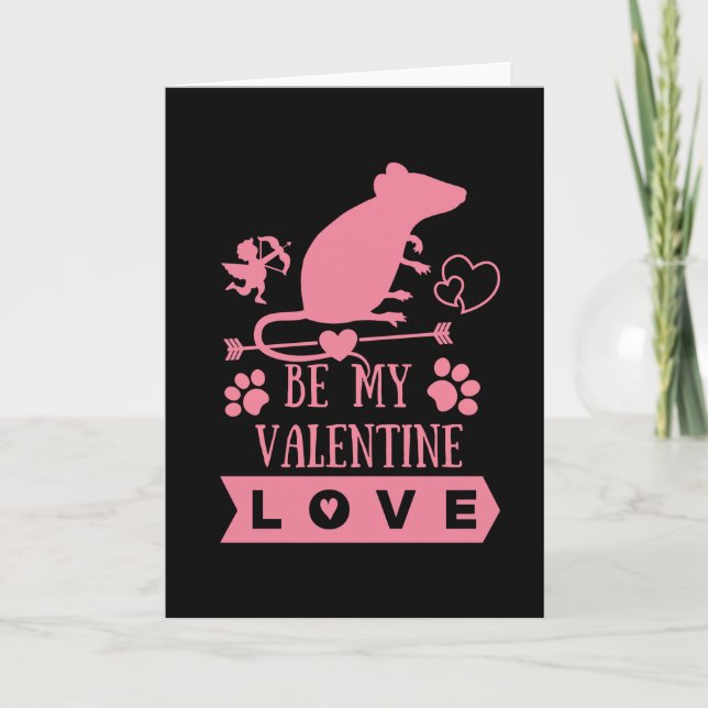 Carte Cute Rat & Valentines Day (Devant)