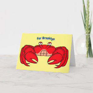 Carte Cute red crab cartoon