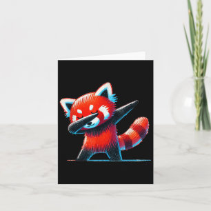 Carte Cute Red Panda Dabbing pour amoureux d'animaux sau