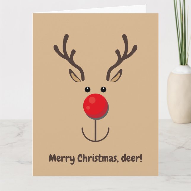 Carte Cute Reindeer "Joyeux Noël, cerf" (Devant)