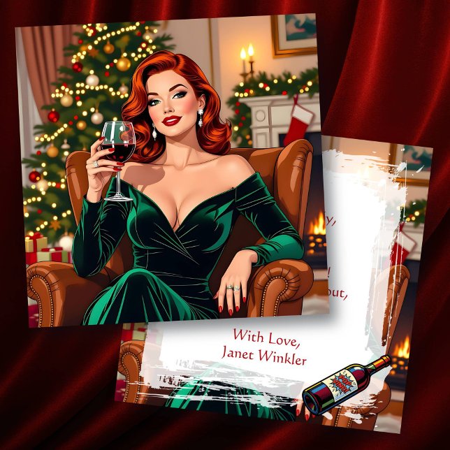 Carte Cute Retro Pop Art Personalized Christmas (Créateur téléchargé)