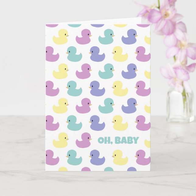 Carte Cute Rubber Duck Gender Neutral Blank Custom (Orchidée)