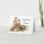 Carte Cute Seals Daughter Birthday  Watercolor Animals<br><div class="desc">Group of curious seals sitting on the rocks wishing you a happy birthday Daughter sealed with kiss</div>