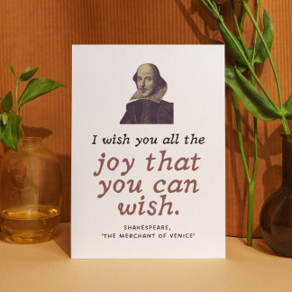 Carte Cute Shakespeare Anniversaire Souhaite Dark Academ
