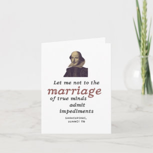 Carte Cute Shakespeare Citation Mariage littéraire Fianç