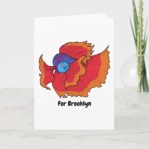 Carte Cute Siamese combat poisson betta dessin