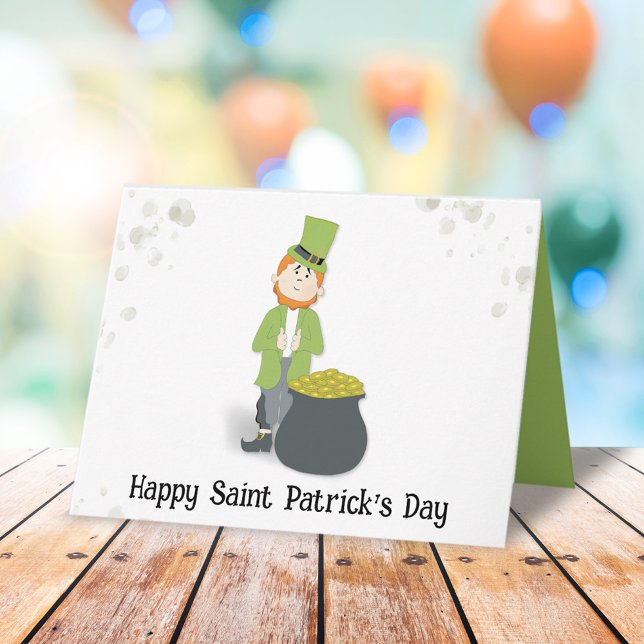 Carte Cute Simple Leprechaun St. Patrick's Day Green (Créateur téléchargé)