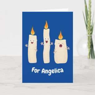 Carte Cute singing candle trio cartoon
