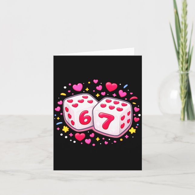 Carte Cute Six Seven 6 7 Dice Valentines Day Shirt Funny (Devant)