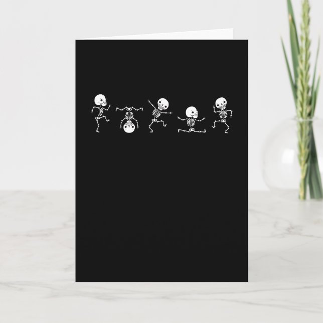 Carte Cute Skeletons Danser Drôle Danser Crâne (Devant)