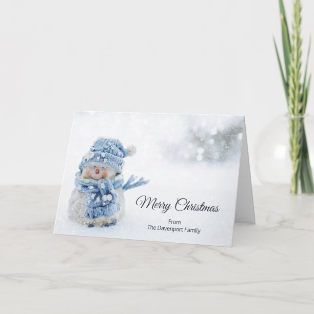 Carte Cute Snowman au photographe de Christmas (Devant)