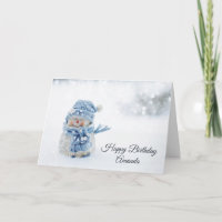 Cute Snowman en hiver Photo Anniversaire