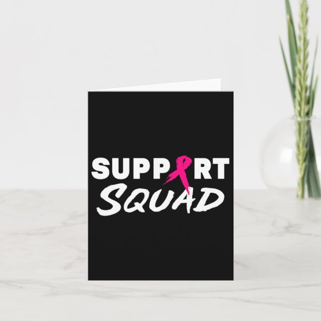 Carte Cute soutien du cancer du sein Squad Ruban rose (Devant)