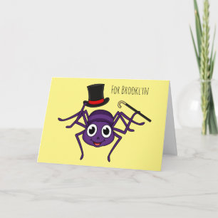 Carte Cute Spider dans le top a un dessin animé