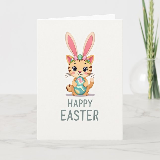 Carte Cute Spring Feline Celebration Card (Devant)