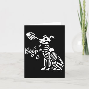 Carte Cute Squelette Main Boop Chien Drôle Halloween