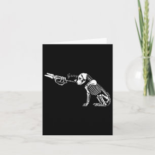 Carte Cute Squelette Main Boop Chien Drôle Halloween 1