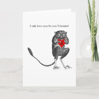 Carte Cute Tarsier Bush Baby Valentine