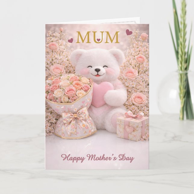 Carte Cute Teddy Bear Mothers Day Card (Devant)