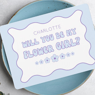 Carte Cute tendance bleu personnalisé Fleur Proposition