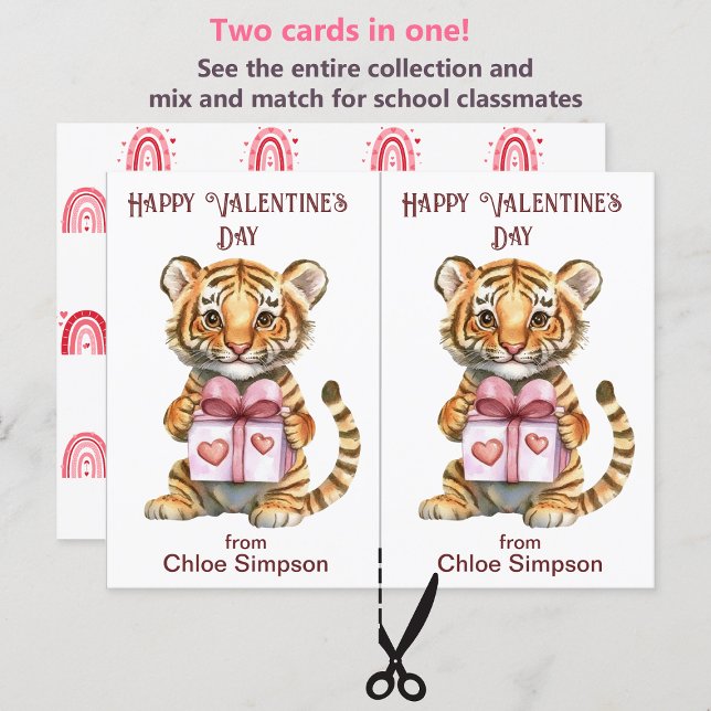 Carte Cute Tiger Cub Kid's Valentine (Créateur téléchargé)