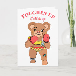 Carte Cute Tough Teddy Douce Se Bien Bientôt/Restez Fo