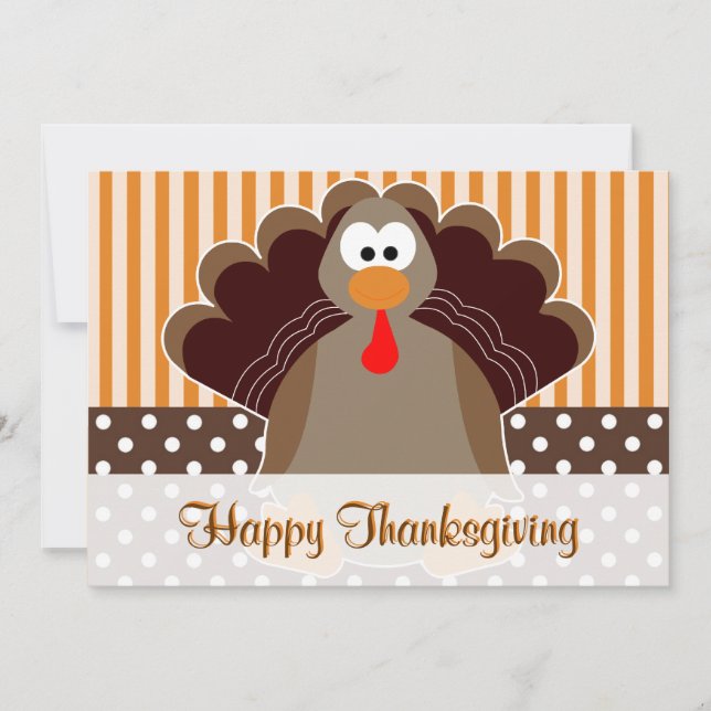 Carte Cute Turquie Bon thanksgiving plat (Devant)