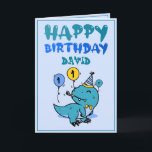 Carte Cute Turquoise T-Rex Dino Grandson 1er anniversair<br><div class="desc">Joli T-Rex Dino Grandson Turquoise 1er anniversaire, ce design est pour tous ceux qui cherchent quelque chose de gentil pour un petit garçon à son 1er anniversaire. Si vous cherchez des invitations pour 1er anniversaire, surtout pour votre petit-fils, celle-ci est parfaitement ce dont vous avez besoin. Le design comprend un...</div>