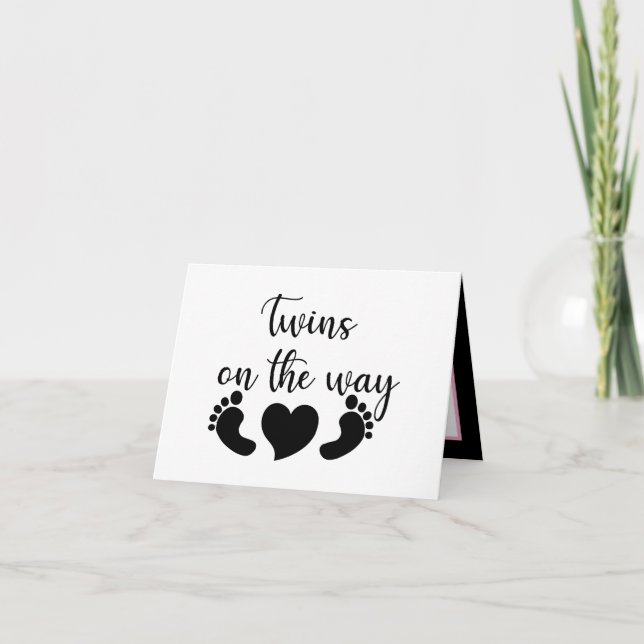 Carte Cute twins word art add message  (Devant)