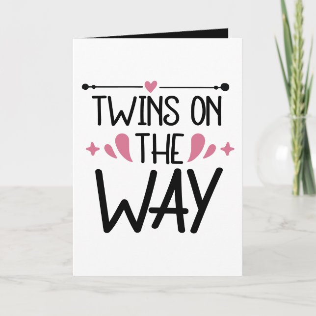 Carte Cute twins word art add message inside  (Devant)