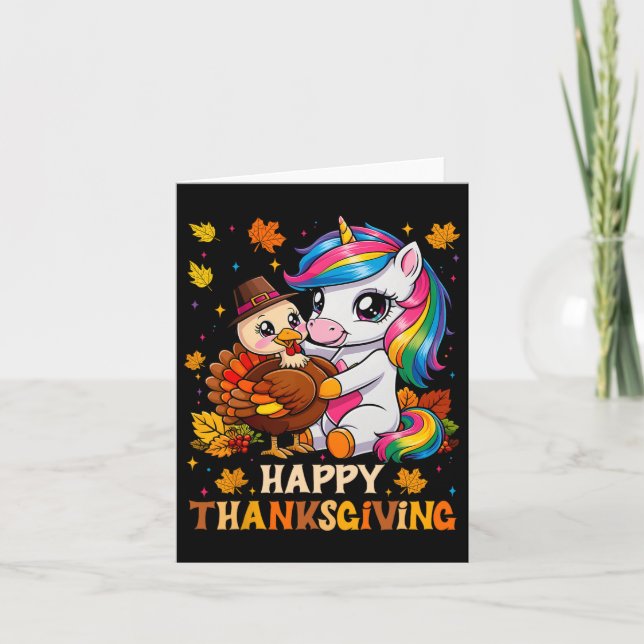 Carte Cute Unicorn Accrocs Turquie Bons thanksgivings fi (Devant)
