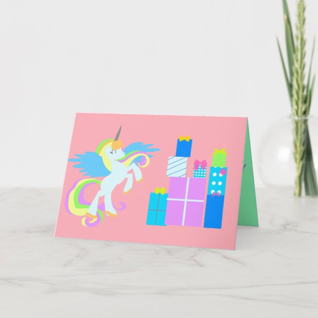 Carte Cute UNICORN Birthday (Devant)