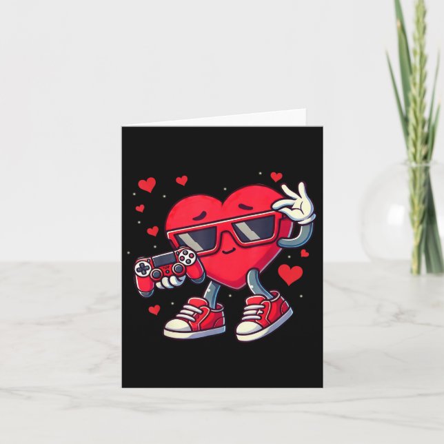 Carte Cute Valentines Day Love Heart Game Controller Gar (Devant)