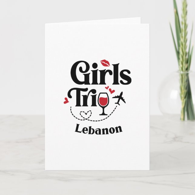 Carte Cute Wine Girls Trip Lenon Voyage Vacances  (Devant)