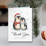 Carte Cute Winter Penguins Baby Shower Merci<br><div class="desc">Conception de carte de remerciement de baby shower de Noël adorable mettant en vedette un moment joyeux entre une manchot mère et sa progéniture adorable,  répandant la bonne humeur et la chaleur ensemble.</div>