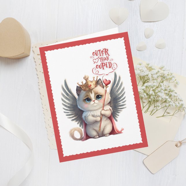 Carte Cuter Than Cupid Chibi Cat Valentine Holiday (Créateur téléchargé)